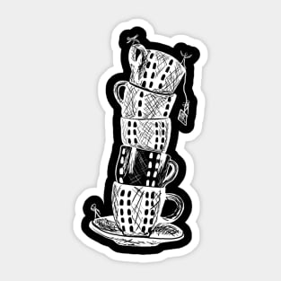 Leaning Tower of Tea Cups Sticker